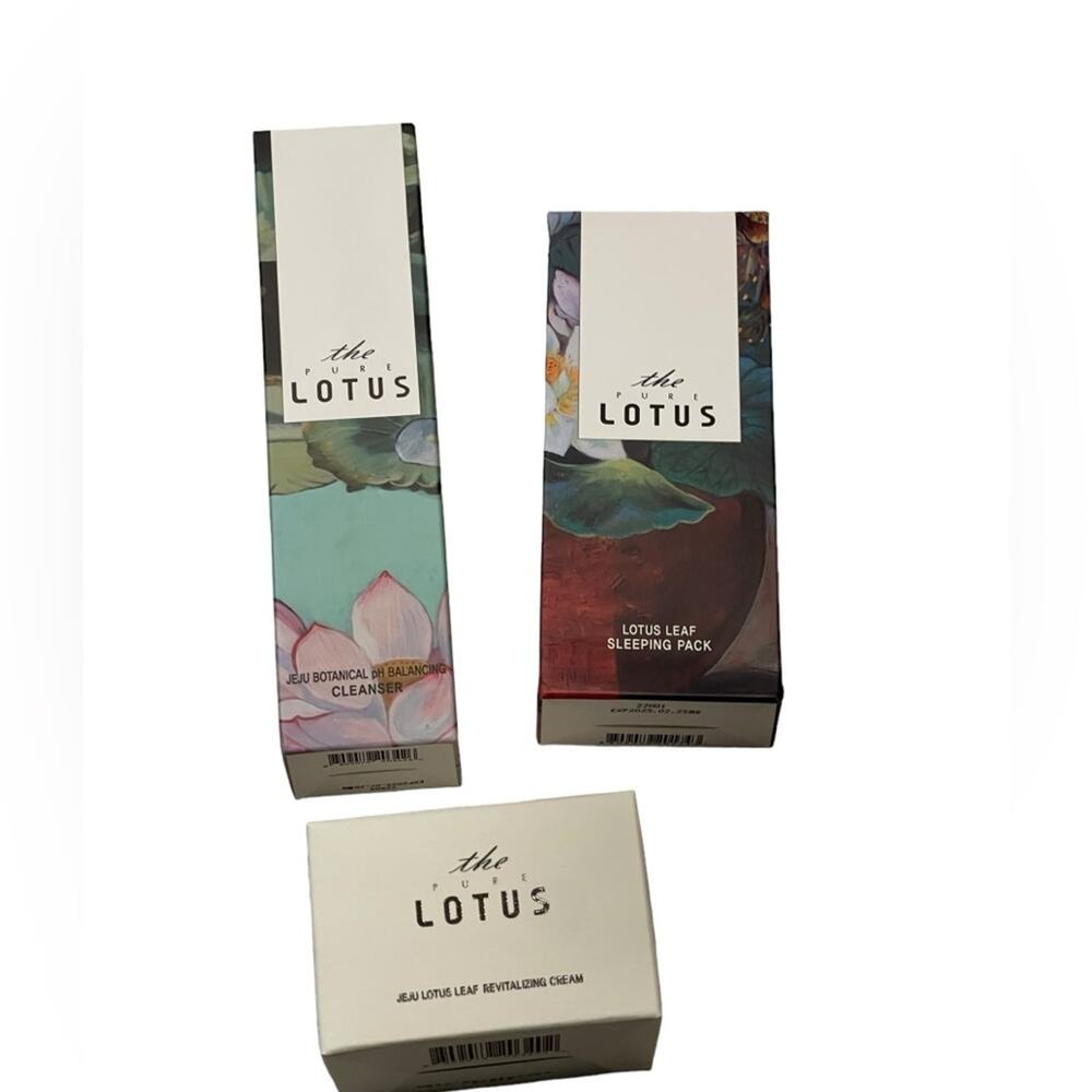 Korean Beauty Pure Lotus 3 pc Full Size Set Cleanser , Face Cream, Sleeping Mask